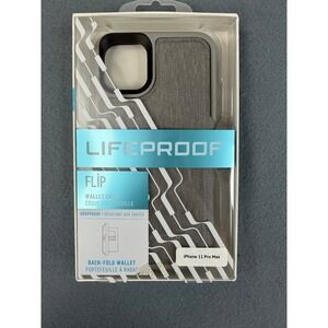 LifeProof Flip Wallet Case iPhone 11 Pro Max Grey Fabric Dropproof Stand